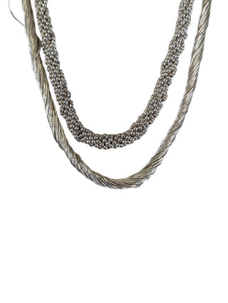 R liquid silver twisted necklace