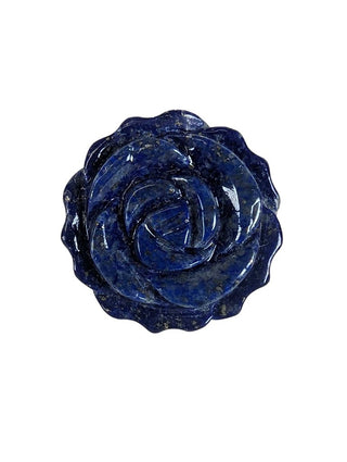 adjustable carved lapis rose ring