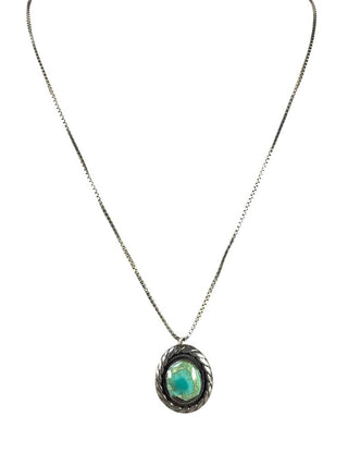 SS Oval Stone Necklace