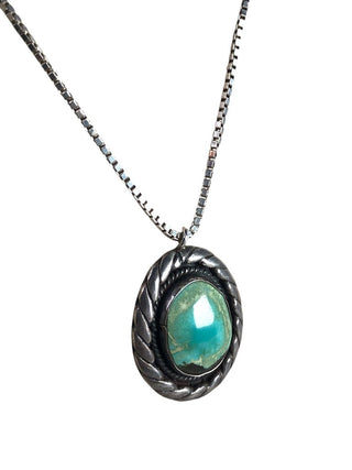 SS Oval Stone Necklace