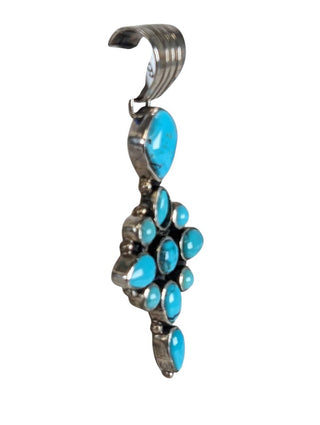R sterling turquoise cluster pendant