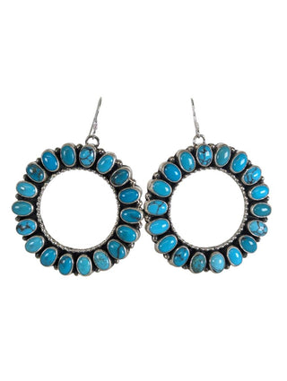 R sterling turquoise circle earrings