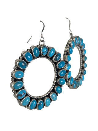 R sterling turquoise circle earrings