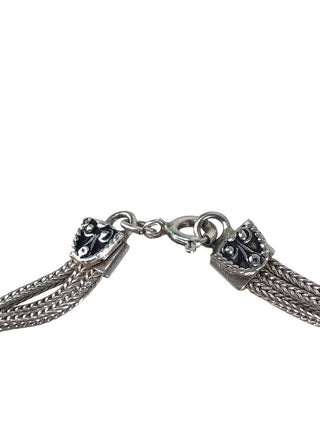 SS Three Strand Diamond Caviar Bracelet