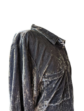 R Velvet Button Up