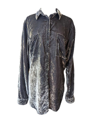 R Velvet Button Up