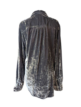R Velvet Button Up