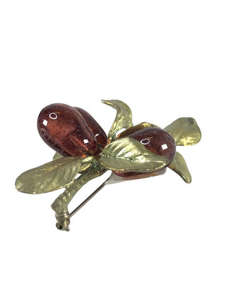 Sterling Vermeil Plum Pin