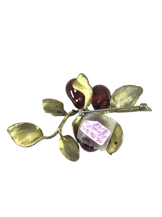 Sterling Vermeil Plum Pin