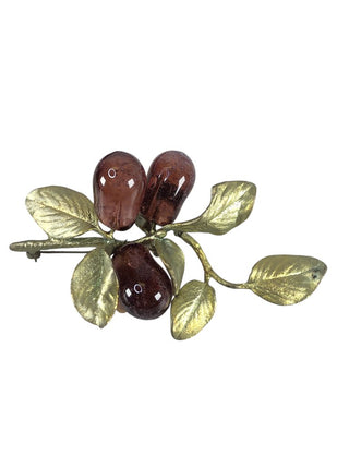 Sterling Vermeil Plum Pin