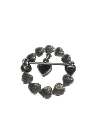 Sterling Marcasite pin w/ heart