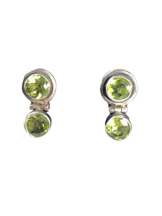 Sterling 2-stone hinged earrings