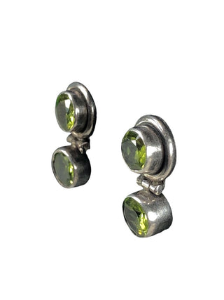 Sterling 2-stone hinged earrings