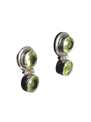 Sterling 2-stone hinged earrings
