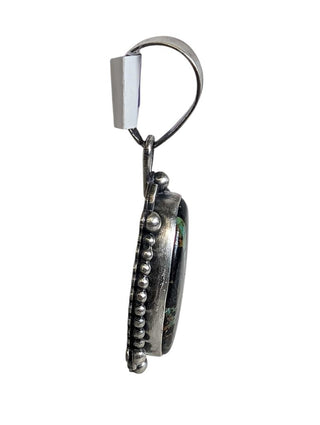 R sterling black ribbon turquoise pendant