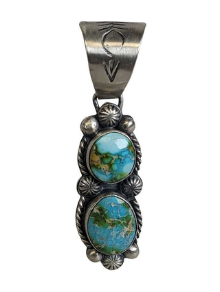 R sterling Sonoran Gold turquoise pendant signed BJA