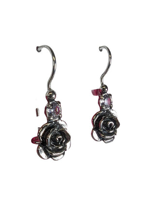 NWT SS Rose Dangle Earrings