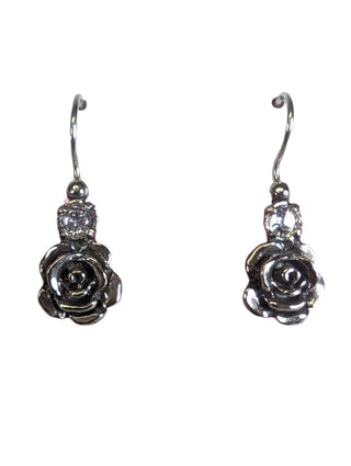 NWT SS Rose Dangle Earrings