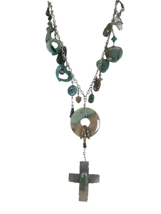 R sterling stone treasure necklace