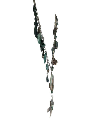 R sterling stone treasure necklace