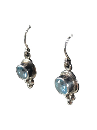 Sterling round stone earrings