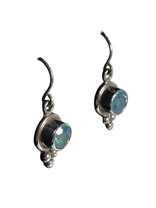 Sterling round stone earrings