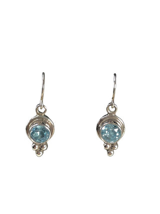 Sterling round stone earrings