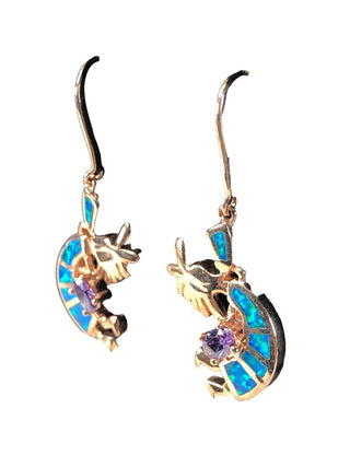Sterling vermeil multi stone Kokopelli earrings