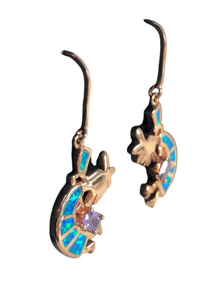 Sterling vermeil multi stone Kokopelli earrings