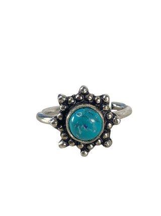 Sterling round stone ring