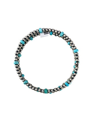 Sterling Coiled stone/bead bracelet