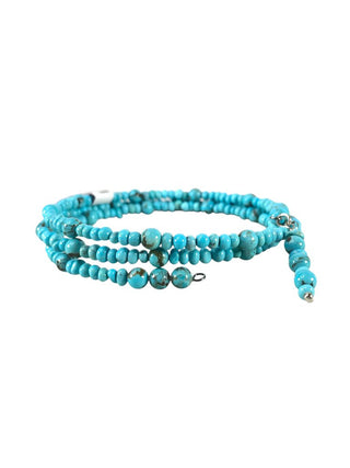 Sterling Coiled stone bead bracelet