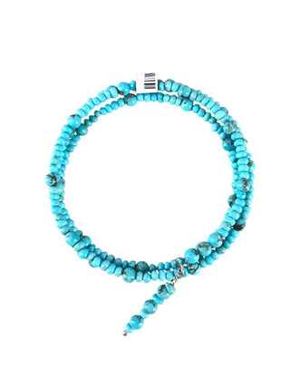 Sterling Coiled stone bead bracelet