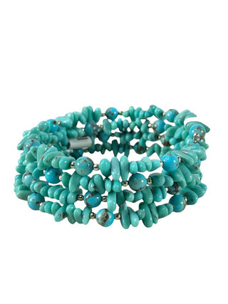 Sterling Coiled stone/bead bracelet
