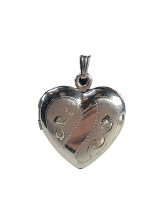 SS Etched Heart Pendant