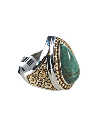 Sterling/vermeil teardrop stone ring