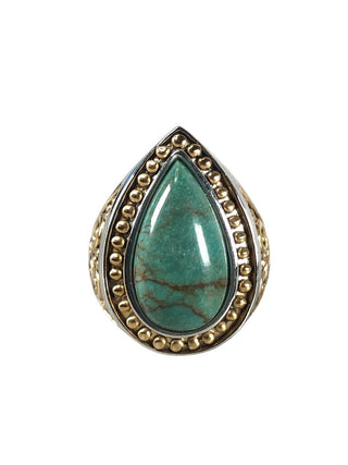 Sterling/vermeil teardrop stone ring
