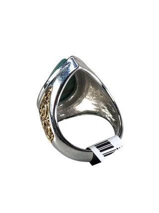 Sterling/vermeil teardrop stone ring
