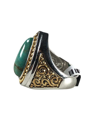 Sterling/vermeil teardrop stone ring