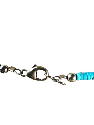 SS Stone Rondelle w/ Inlaid Stone Heart Necklace