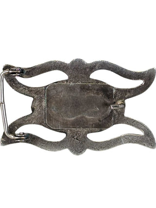 sterling sand cast turquoise belt buckle