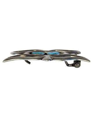 sterling sand cast turquoise belt buckle