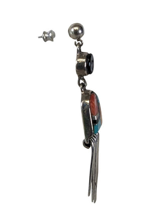 sterling inlay dangle earrings