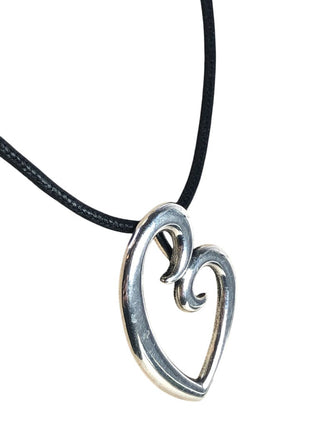 Sterling open heart on cord