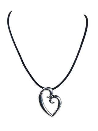 Sterling open heart on cord