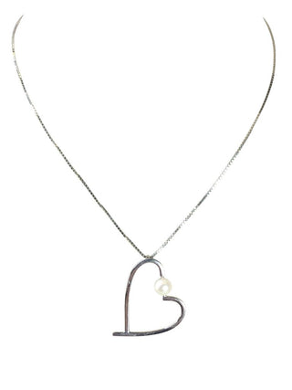 Sterling heart w/ pearl necklace