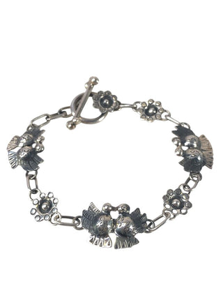 950 silver Mexico Lovebirds Toggle Bracelet