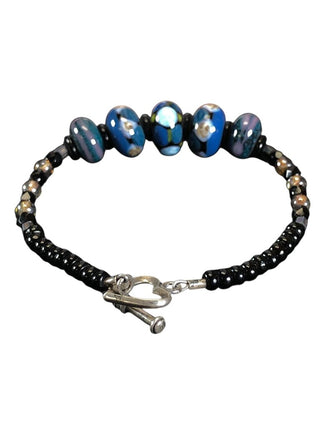glass bead toggle bracelet