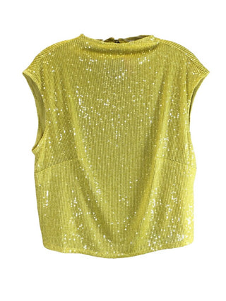 Sleeveless sequined back button