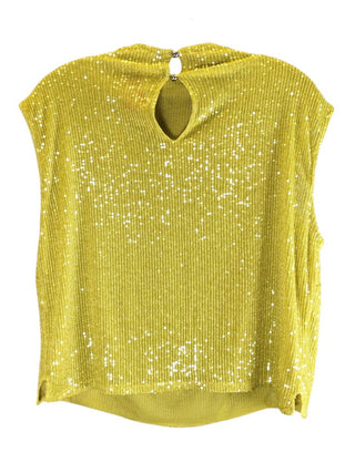 Sleeveless sequined back button